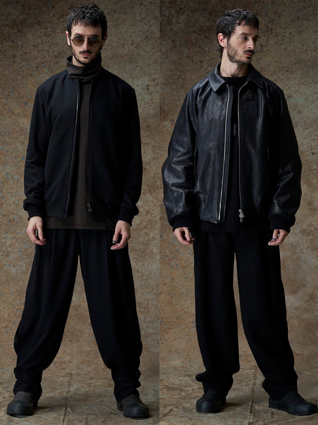 DEVOA 25-26AW レザージャケットとMA-1を組み合わせたルック