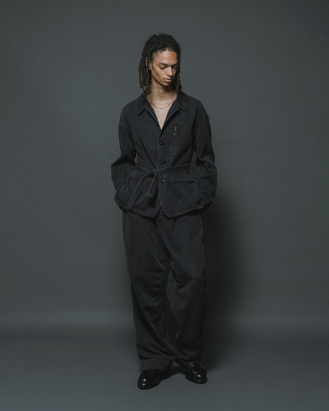 The Viridi-anne 26SS Cotton Tencel Coverall and Baggy Pants Set-up