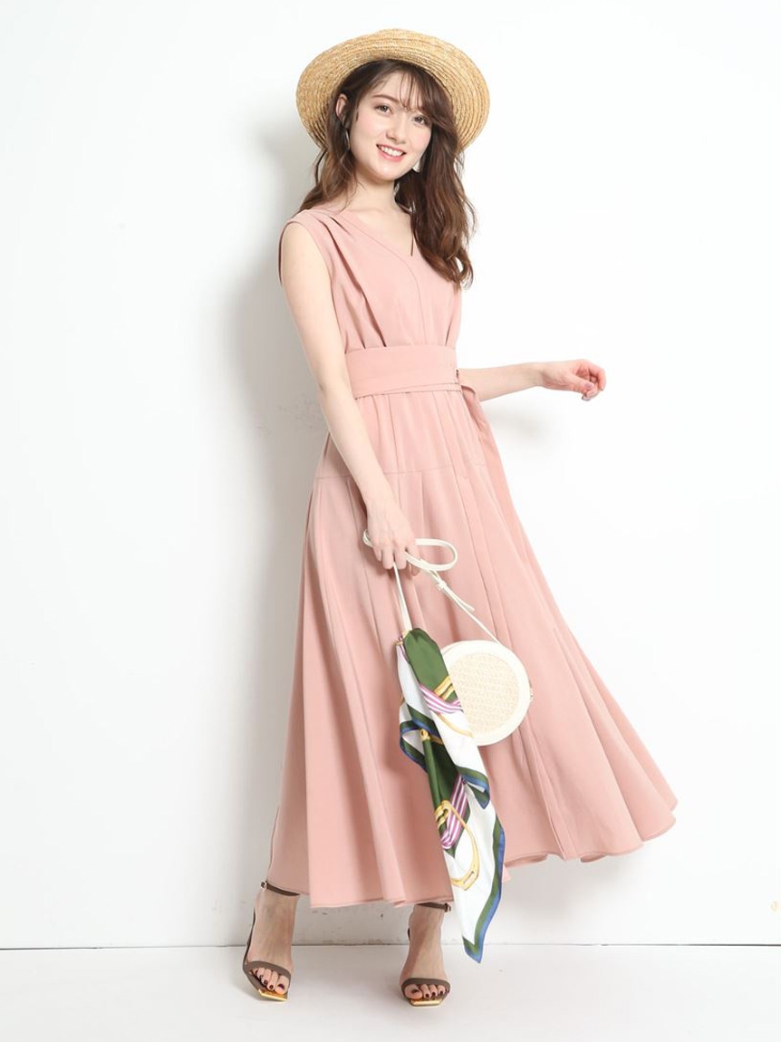 アプワイザーリッシェ(Apuweiser-riche)のサッシュ付シャツフレアワンピース シャツワンピース