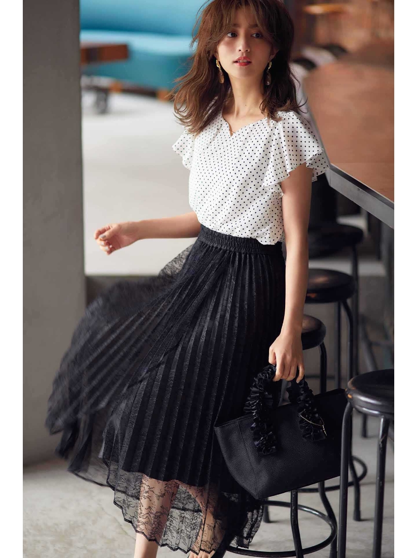 プロポーションボディドレッシング(PROPORTION BODY DRESSING)のレースラッププリーツスカート フレアスカート
