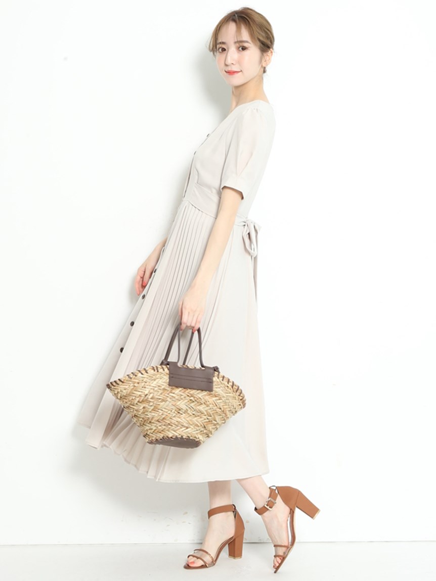 リランドチュール(Rirandture)のプリーツ切替ワンピース マキシ丈・ロングワンピース