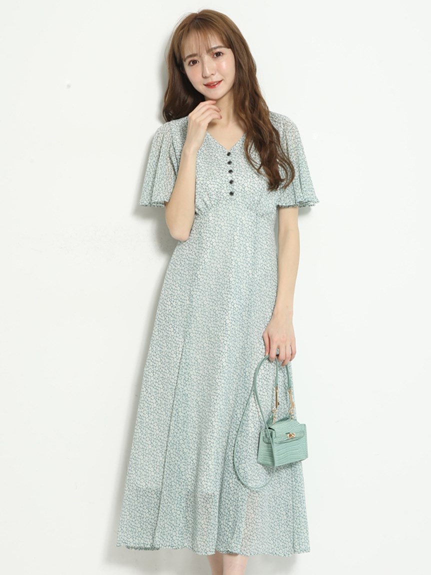 リランドチュール(Rirandture)のフラワーシフォンワンピース 膝丈ワンピース