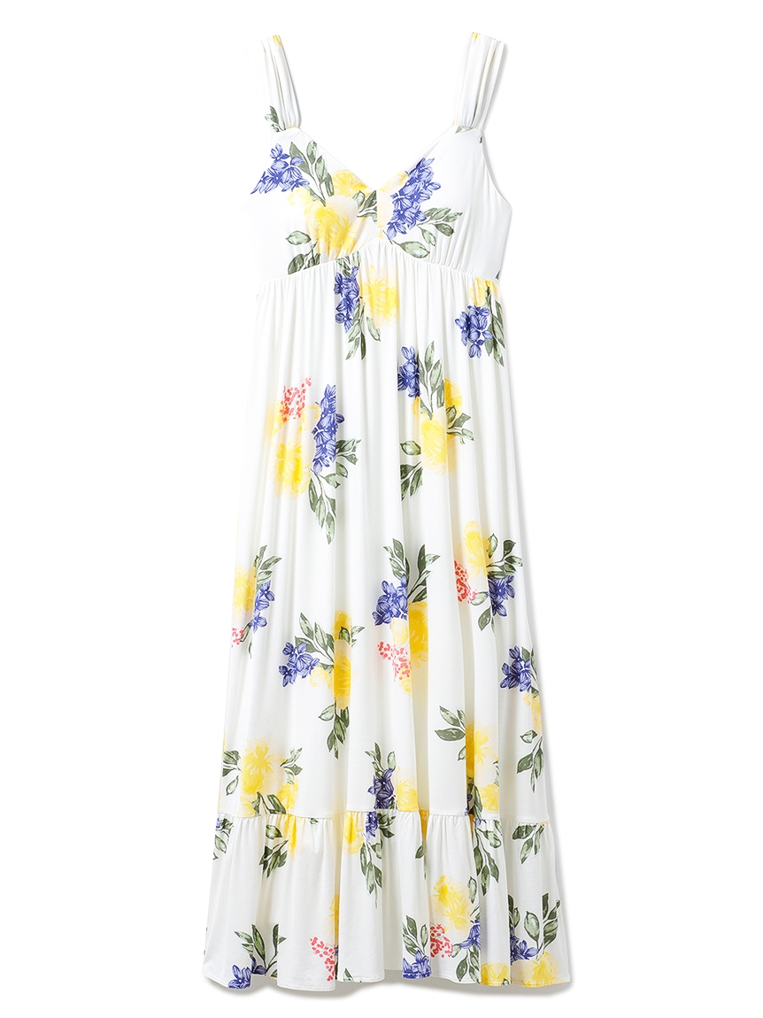 ジェラートピケ(gelato pique)のフルーツフラワーロングドレス ワンピース