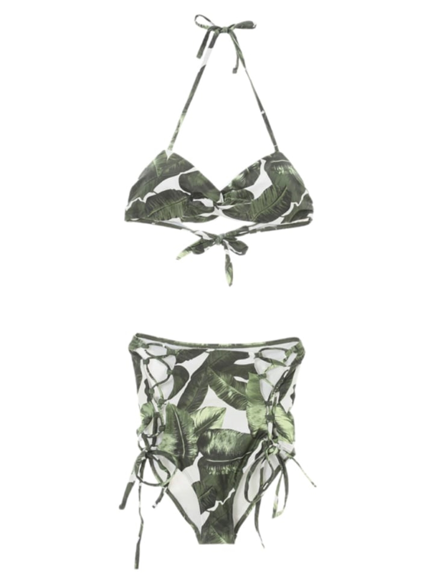 フィフス(fifth)のリーフプリントハイウエストビキニ ビキニ