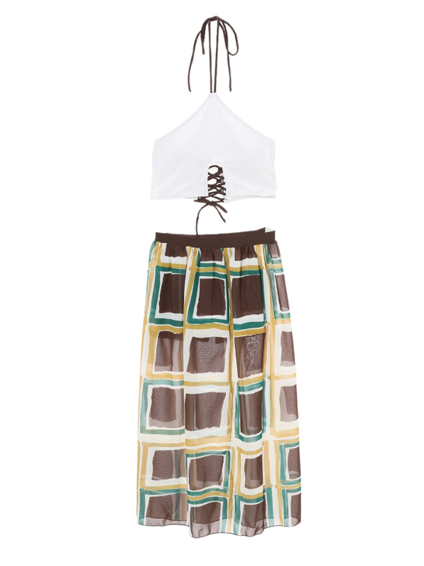 フィフス(fifth)のパレオ付レースアップビキニ【3点セット】 水着セット