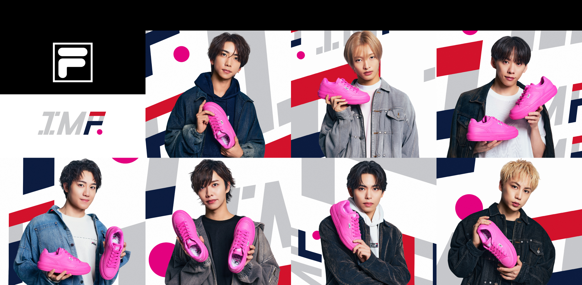 「IMP.」が着用するFILA 2025 Autumn Collection