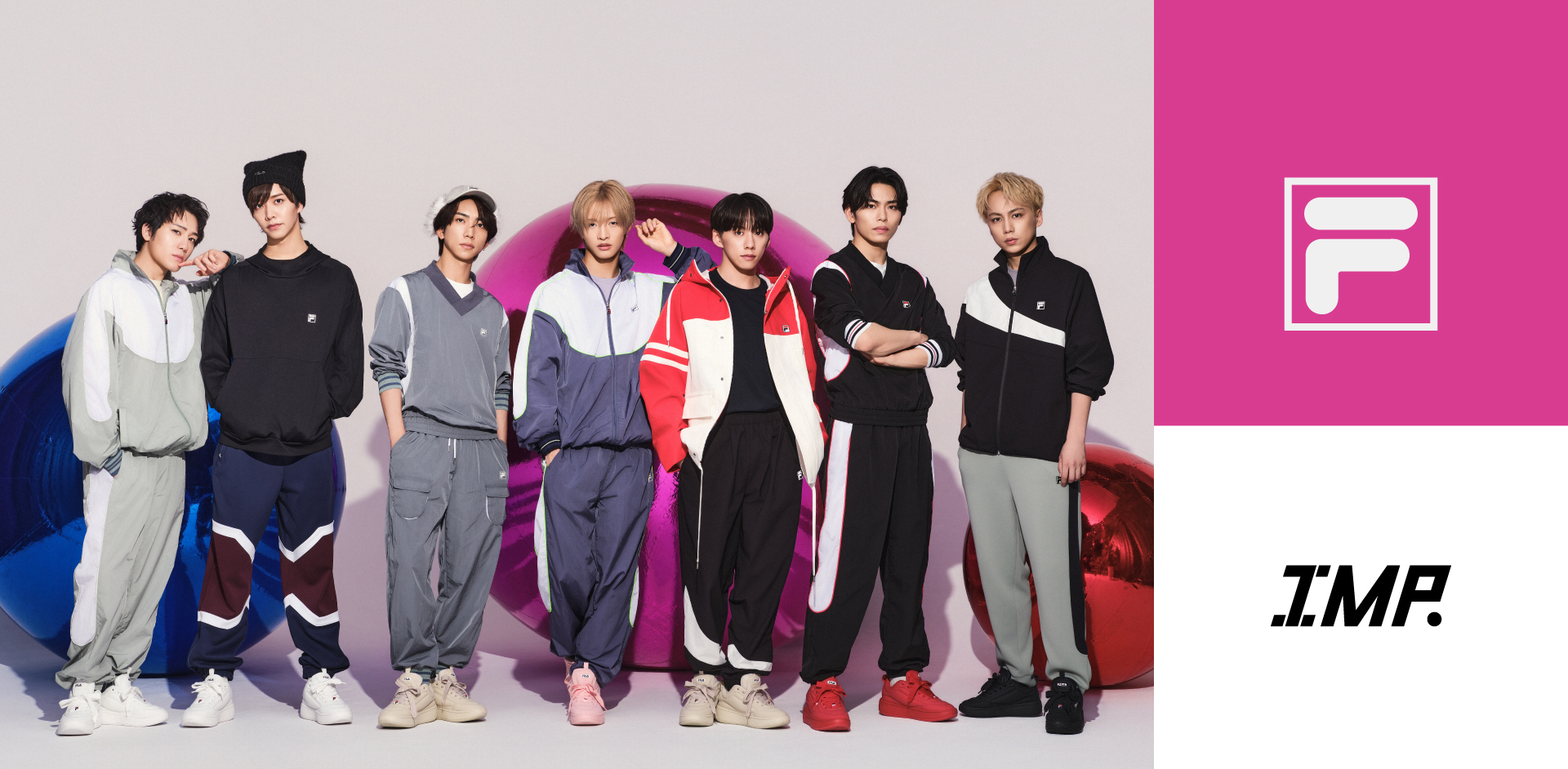 「IMP.」が着用するFILA 2025 Autumn Collection