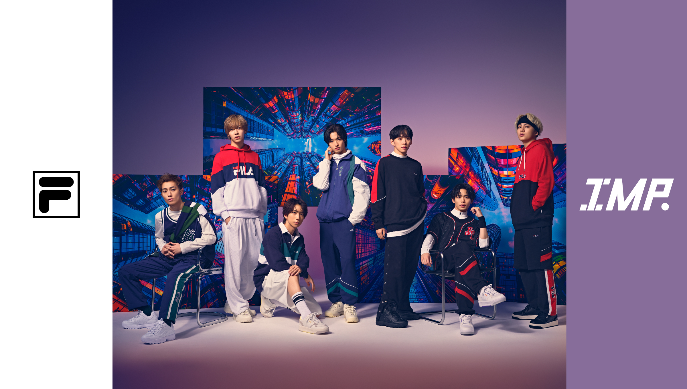 「IMP.」が着用するFILA 2025 Spring Collection