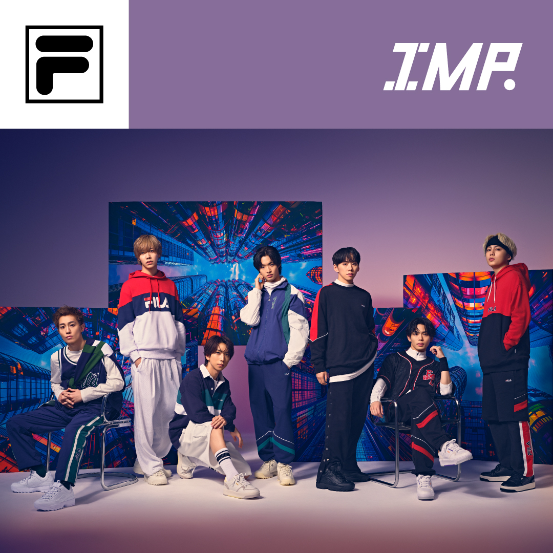 「IMP.」が着用するFILA 2025 Spring Collection