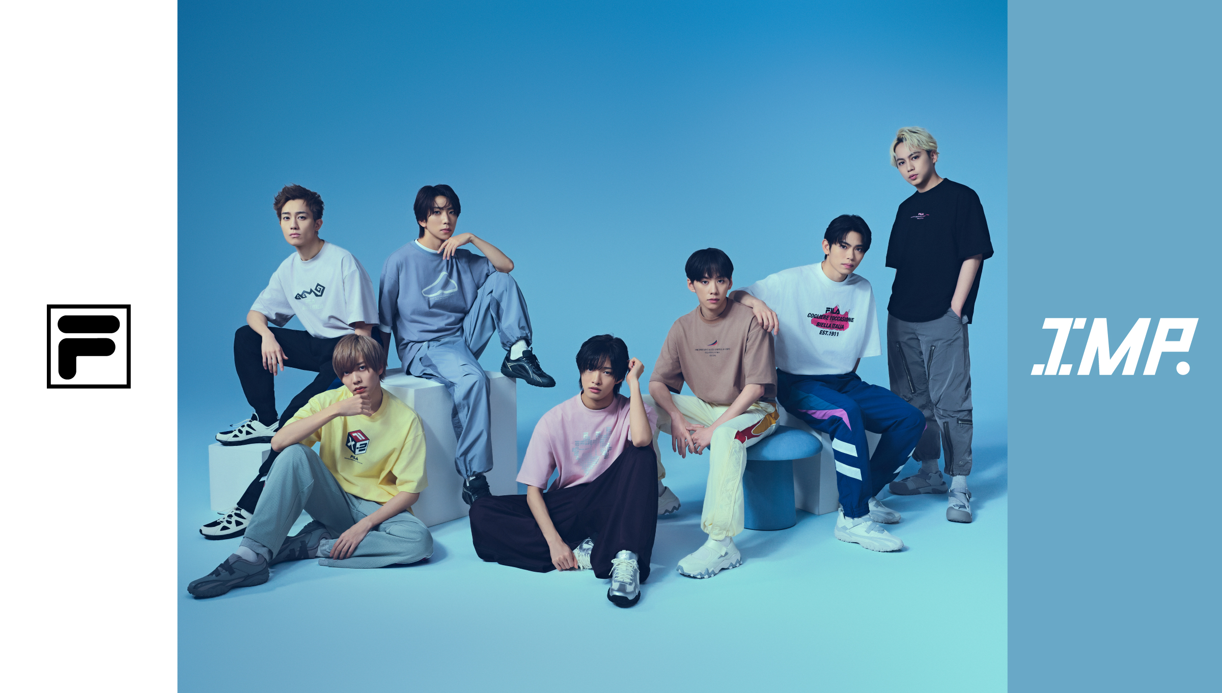 「IMP.」が着用するFILA 2025 Spring Collection