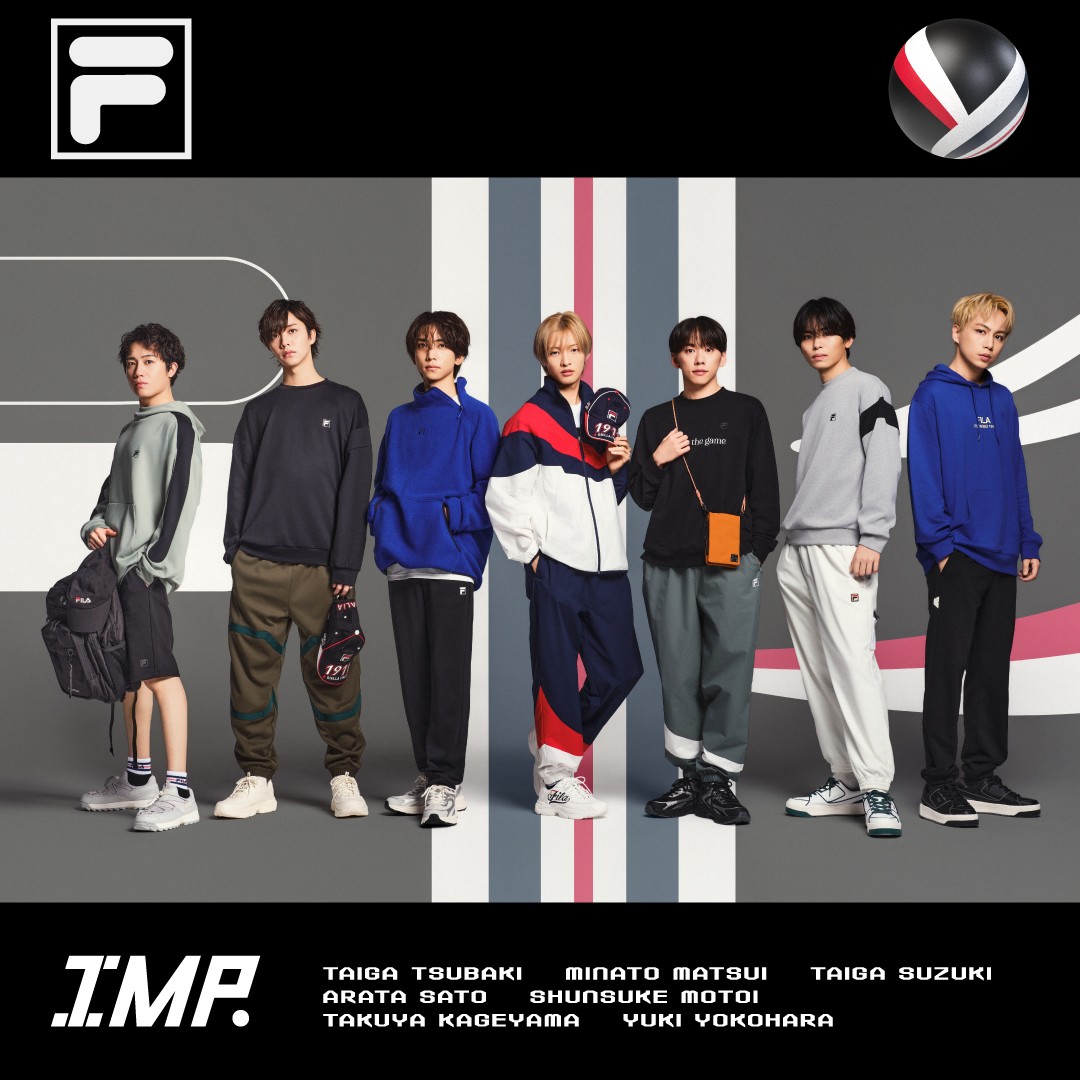 「IMP.」が着用するFILA 2025 Autumn Collection