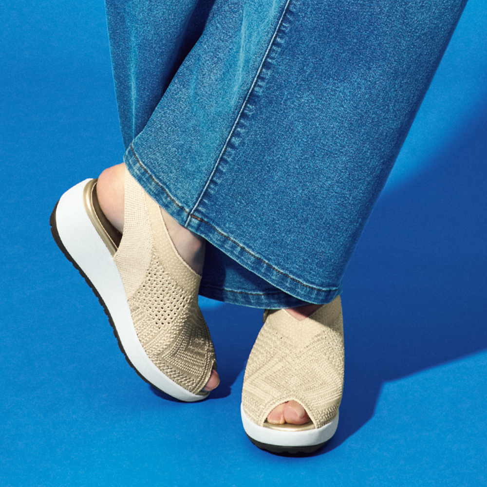 厚底シアーニットサンダル 920