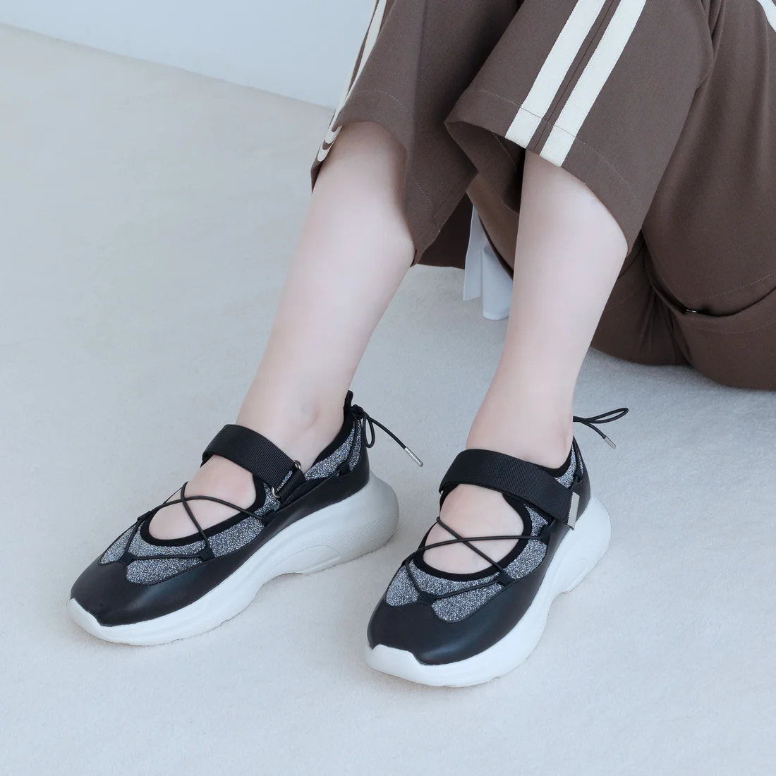 撥水サイドジップニットブーツ（エタン）