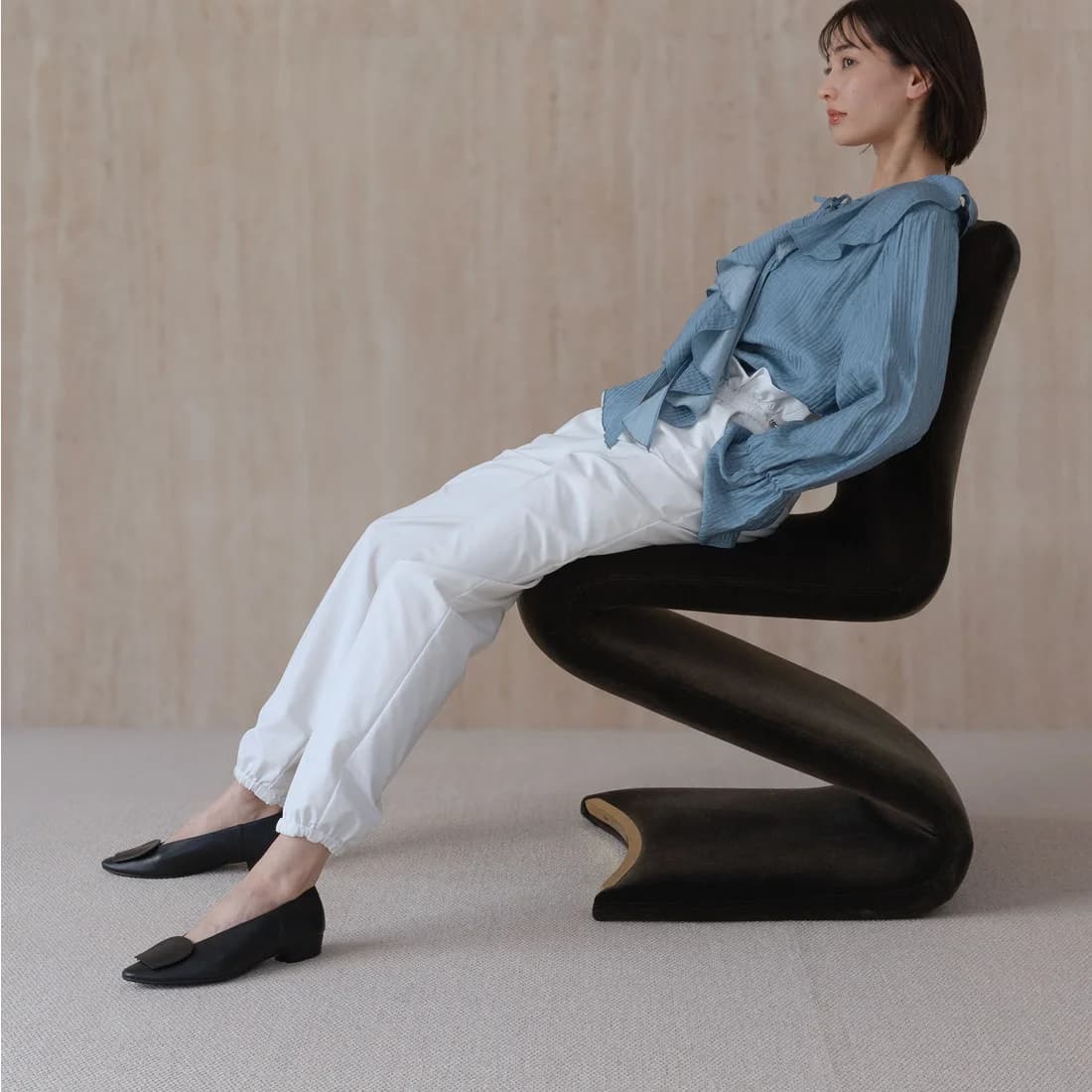 本革ソフトレザーアクセントバブーシュ