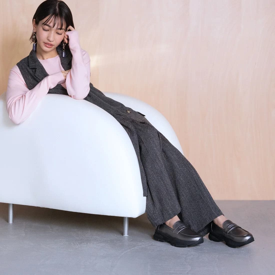 晴雨兼用ローファースニーカーシューズ