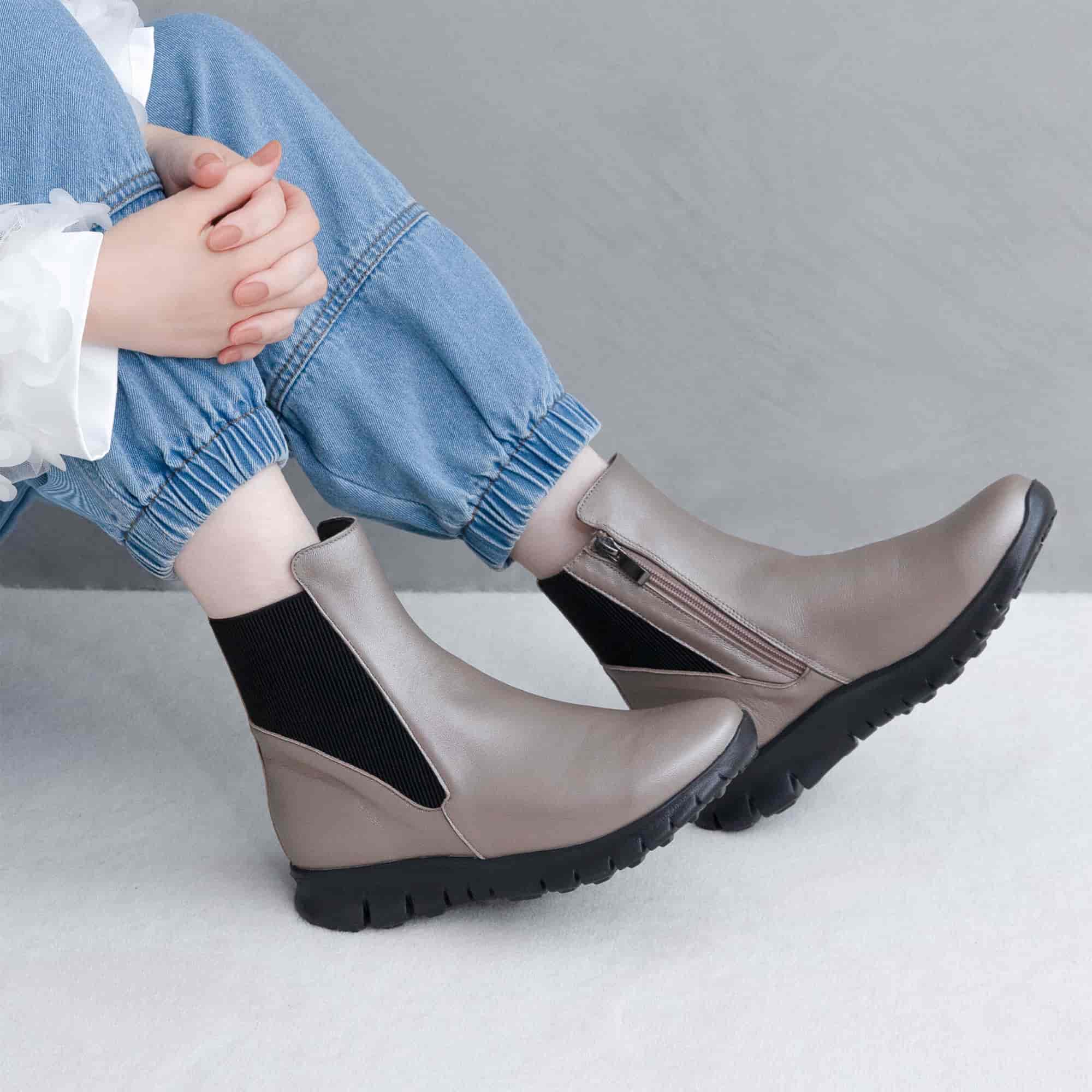 エンチャンテッドenchanted本革サイドリブジップショートブーツ