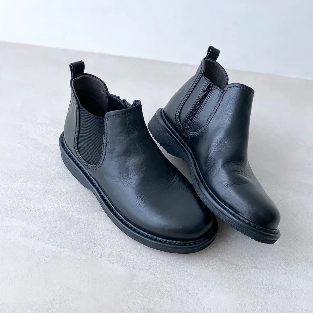 エンチャンテッドenchanted本革サイドゴアマイクロショートブーツシューズ