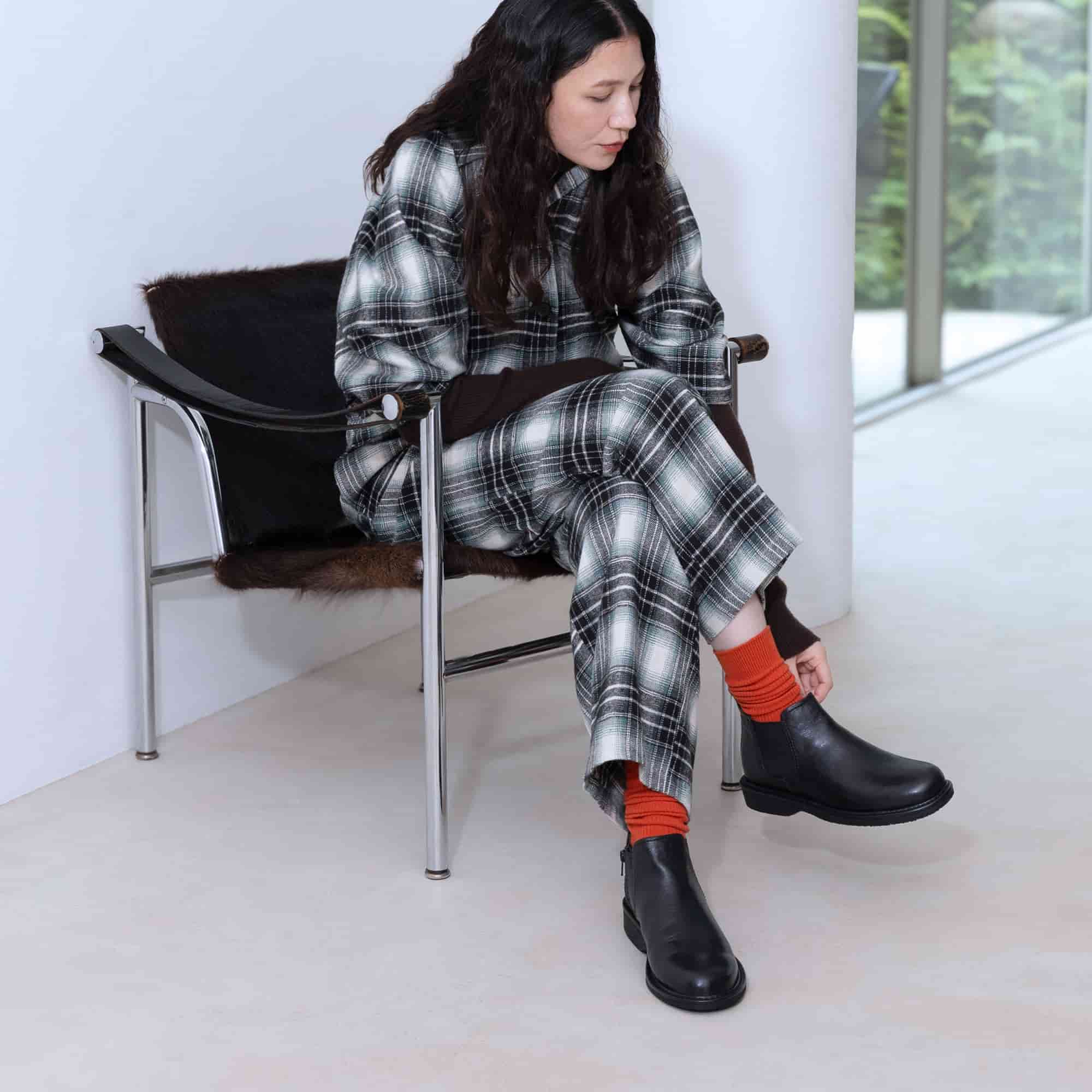 エンチャンテッドenchanted本革サイドゴアマイクロショートブーツシューズ