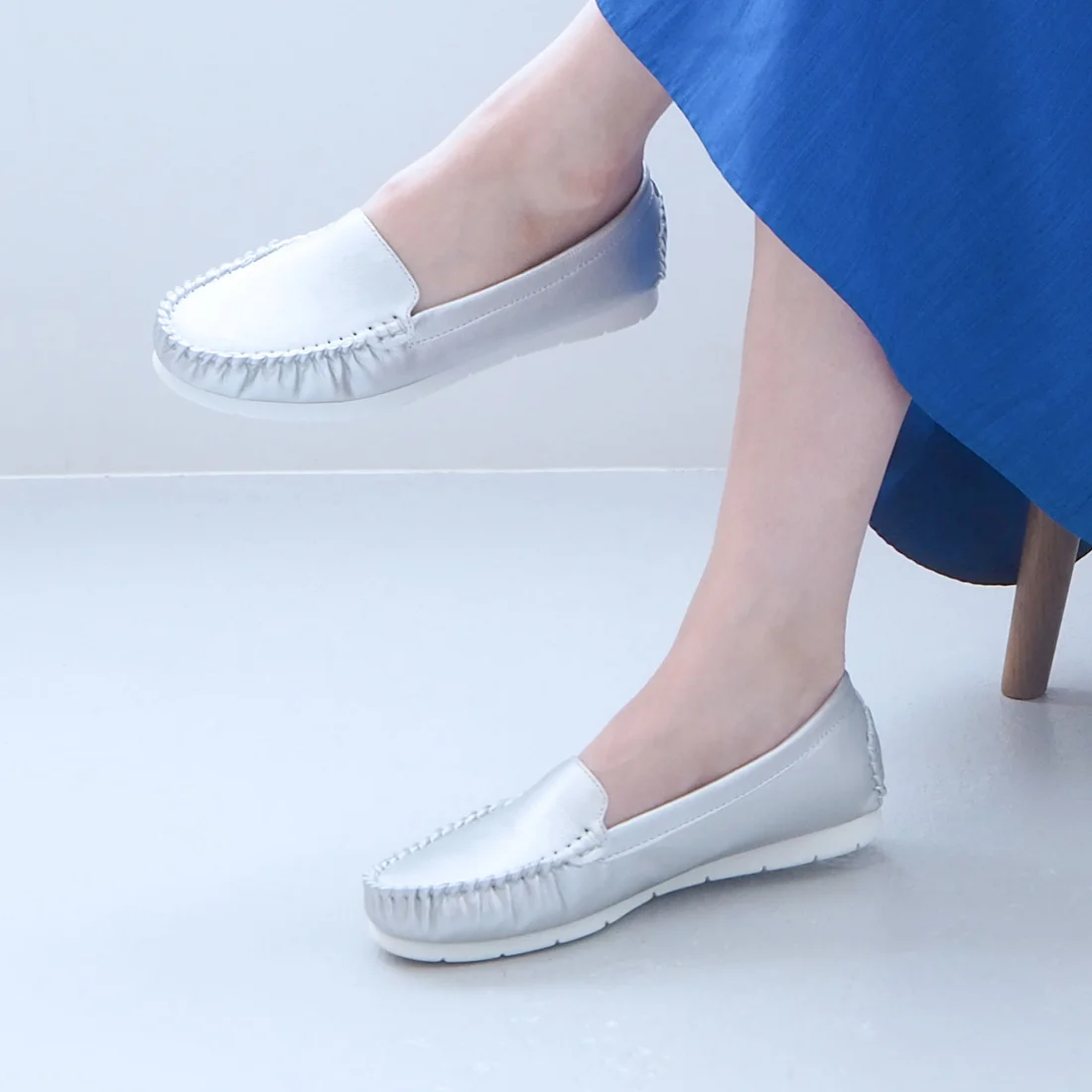 プレーンモカシン（シルバー）