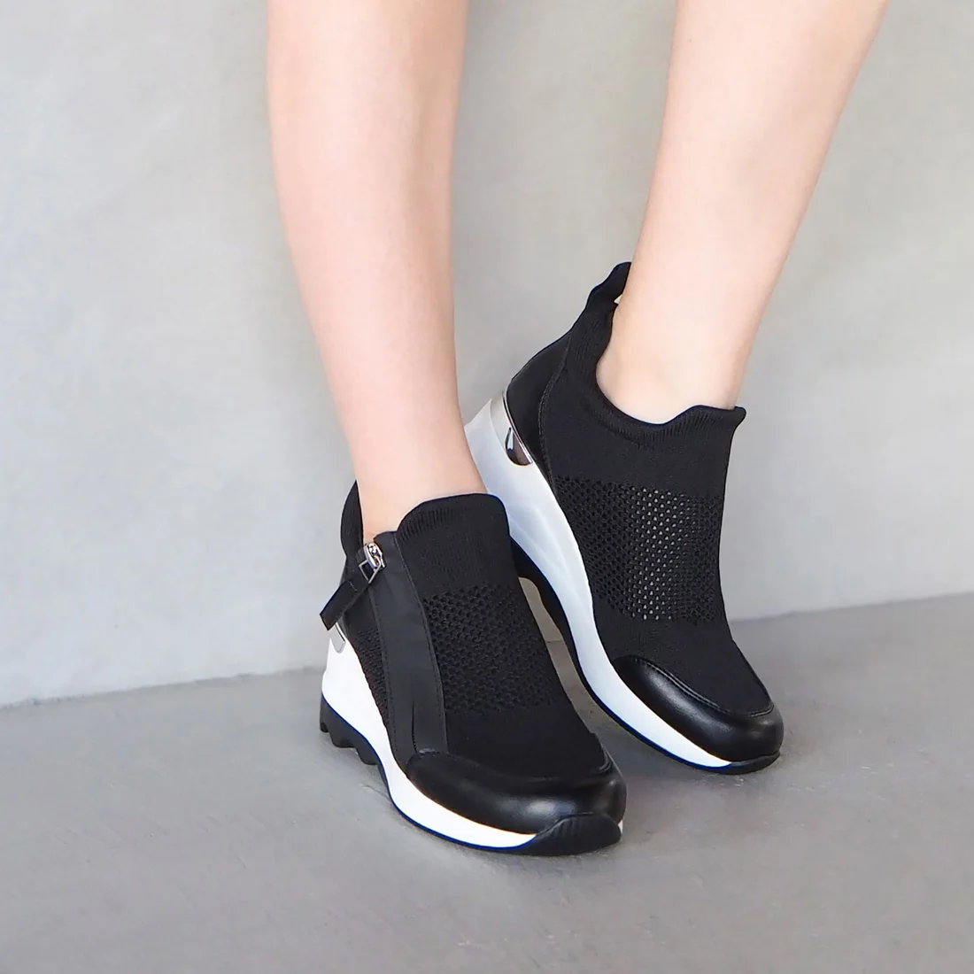 ハイウェッジサイドジップスニーカー