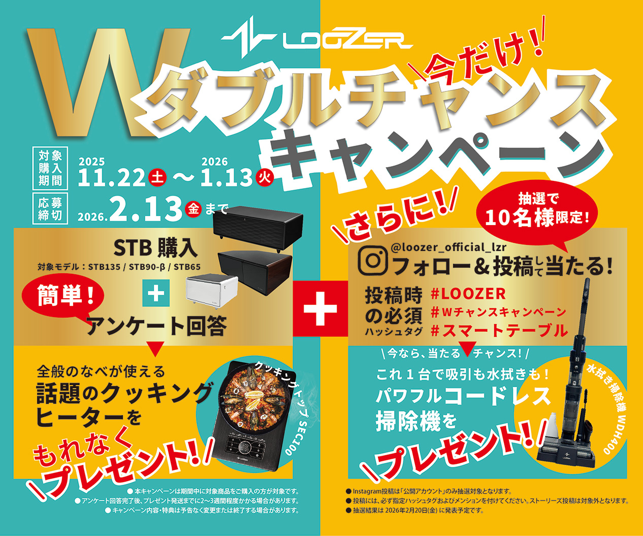 LOOZER 今だけ!ダブルチャンスキャンペーン