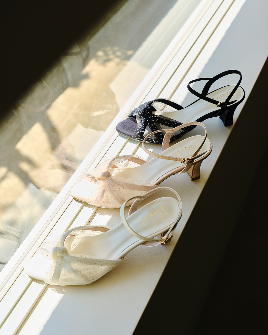 7cm Heel Tulle Strap Sandals