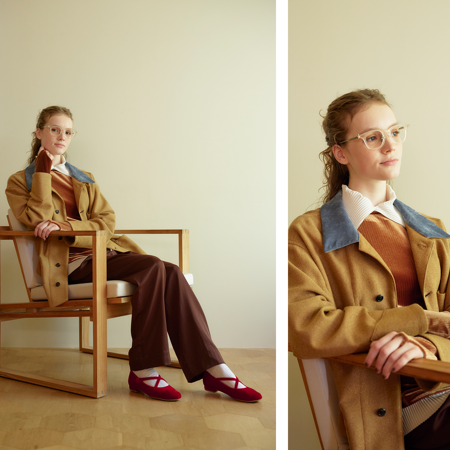 B1614A クロスストラップバレエシューズ