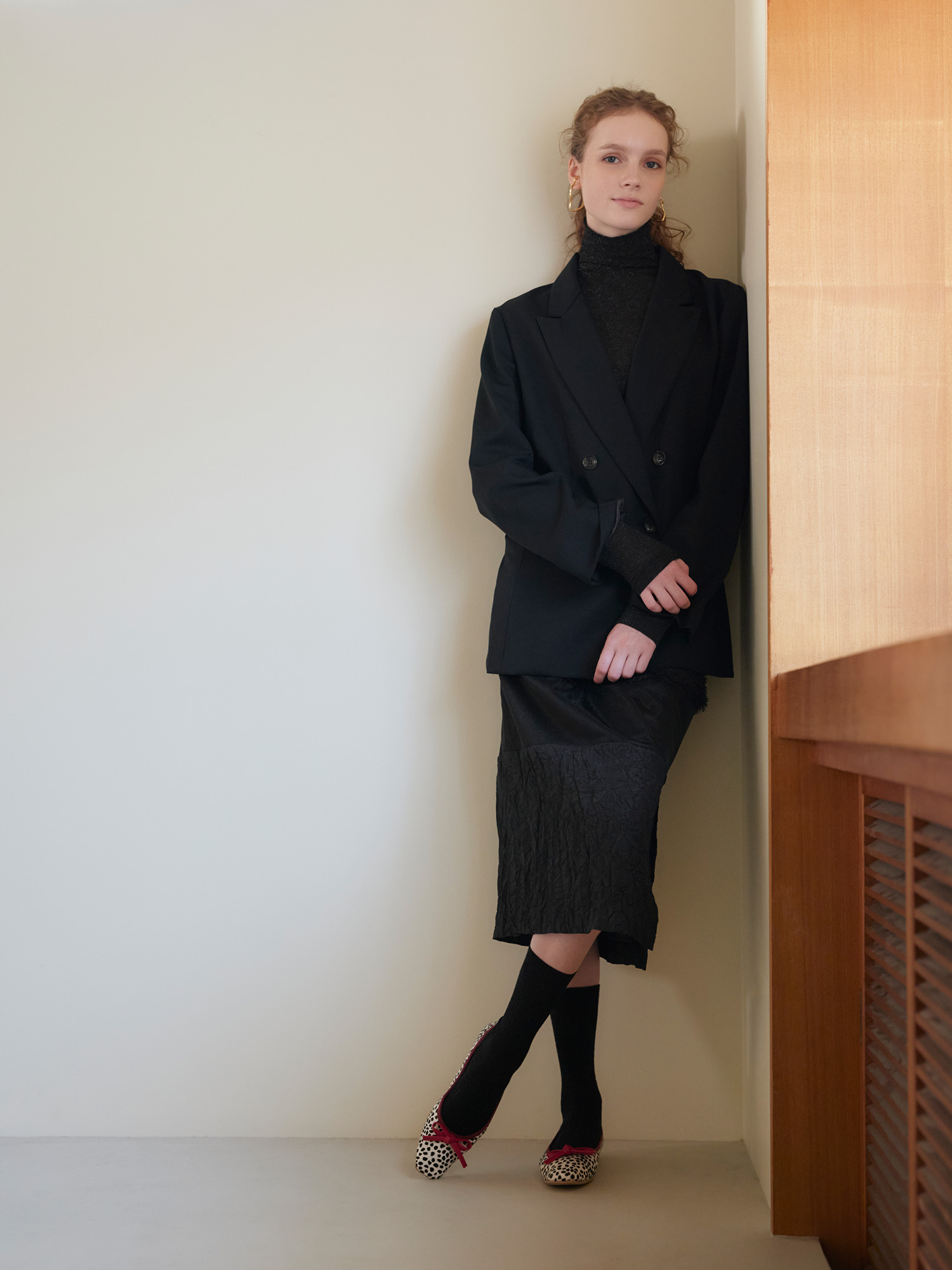 B7610A スクエアトゥバレエシューズ ダルメシアンZ