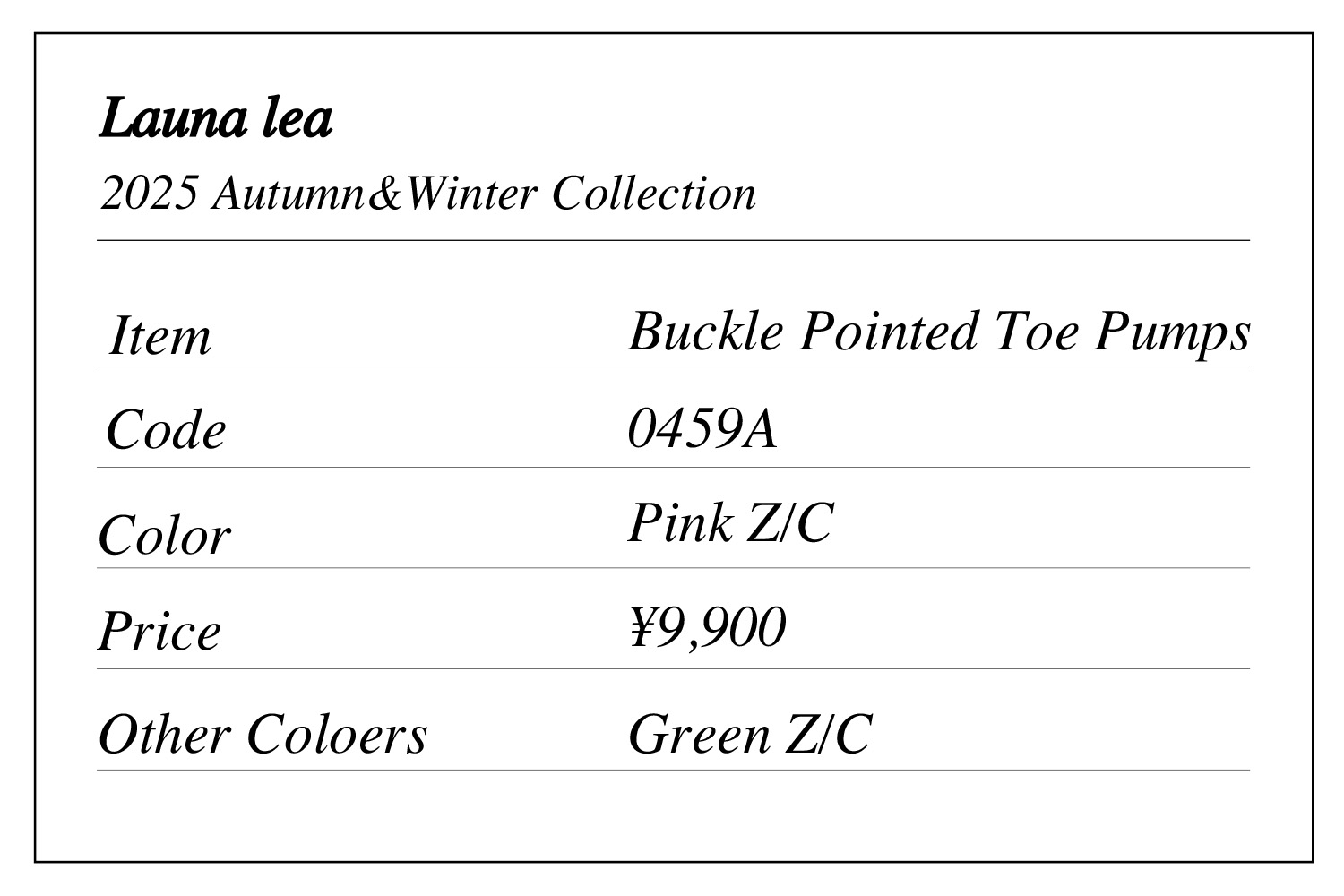 0459A バックルポインテッドトゥパンプス