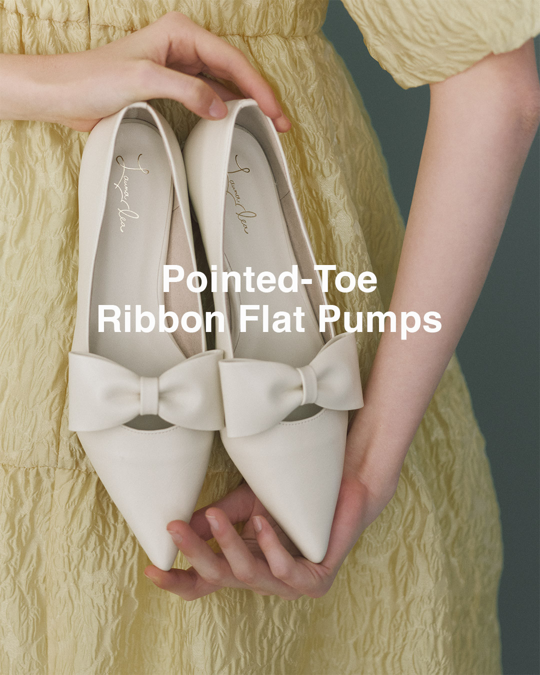 LOOK_05_Pointed-Toe Ribbon Flat Pumps（0615）