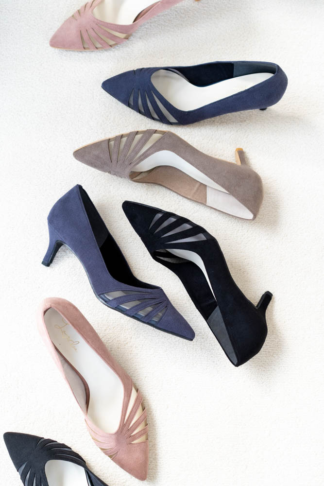 シースルーデザインポインテッドトゥパンプス(0527)