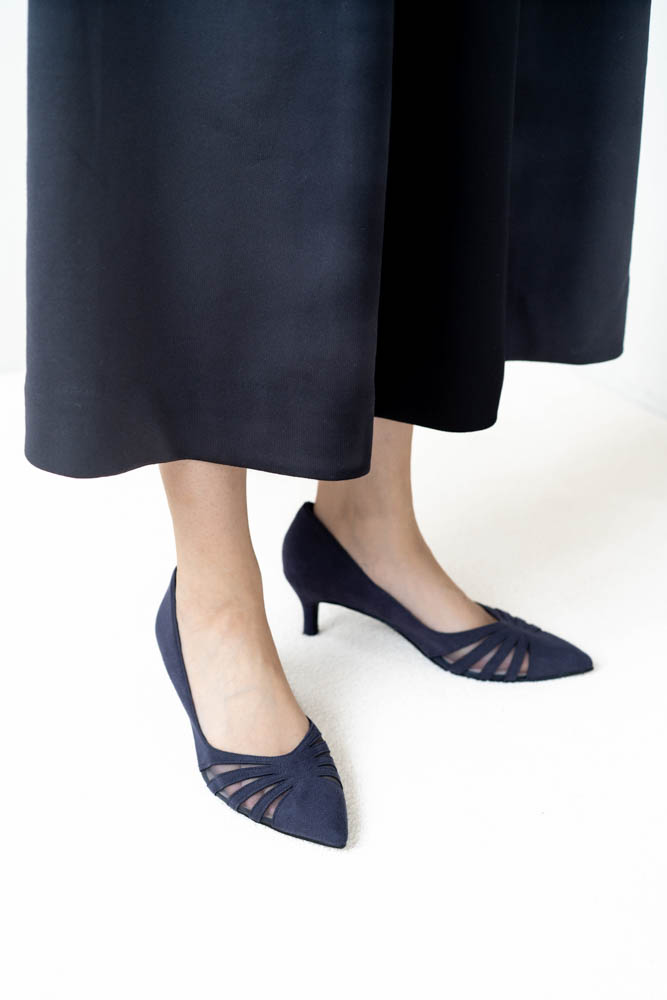 シースルーデザインポインテッドトゥパンプス(0527)