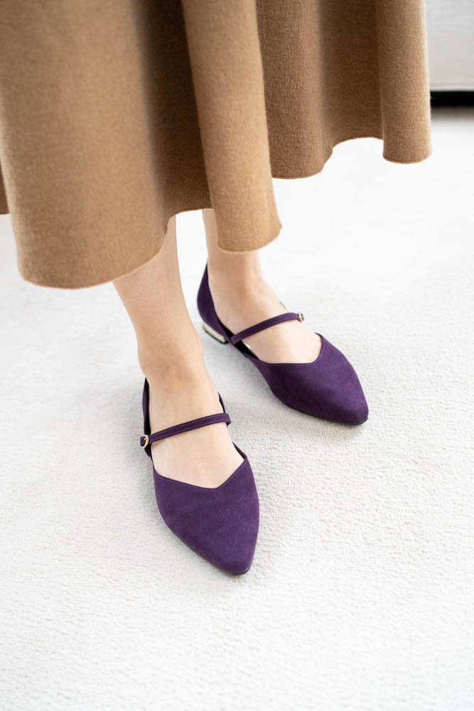 サイドカットストラップパンプス(0528)