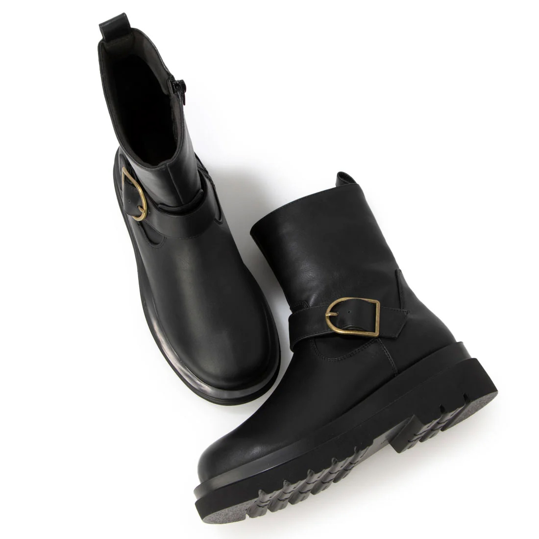 トラックソールショートブーツ Black