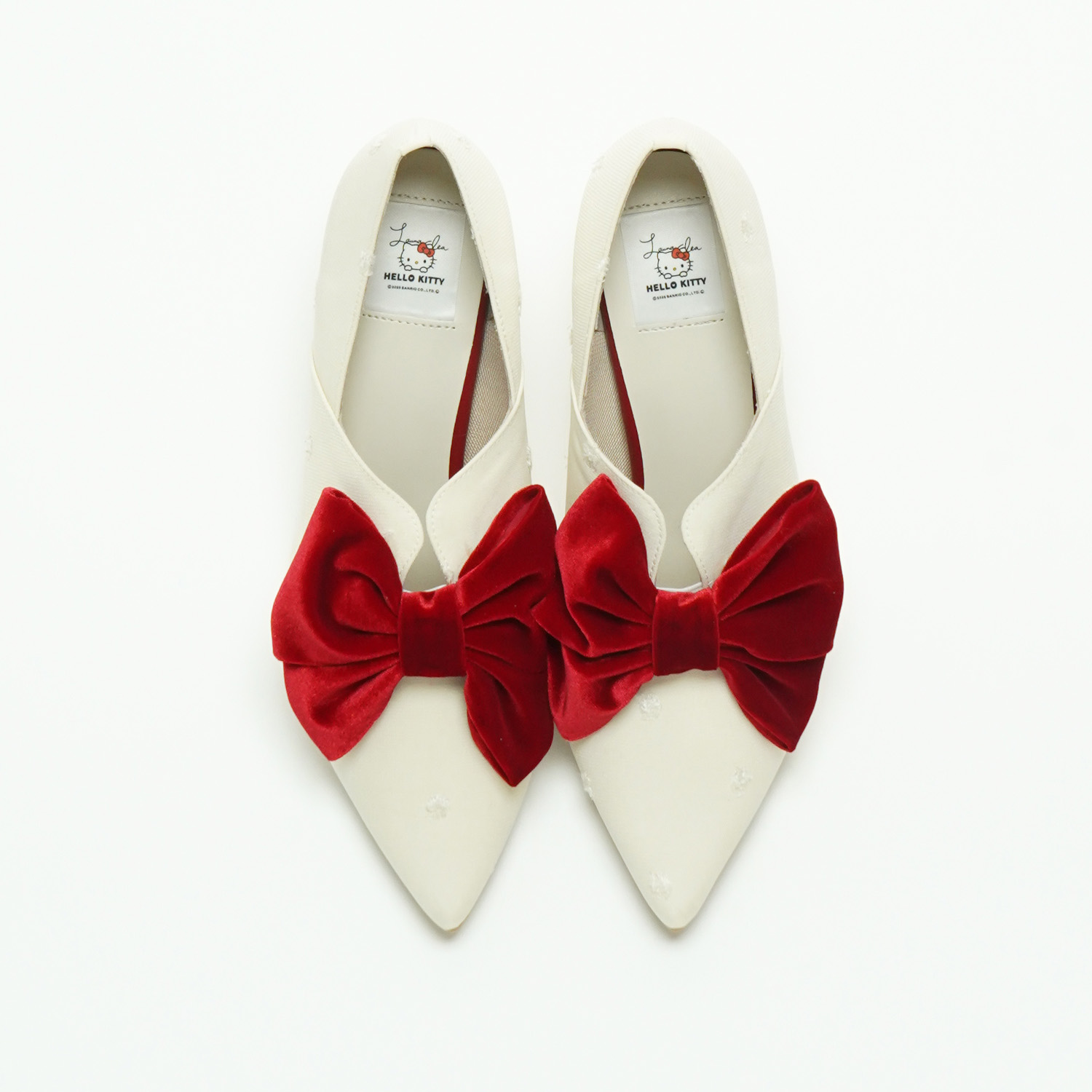 リボンフラットパンプス アイボリーZ/C